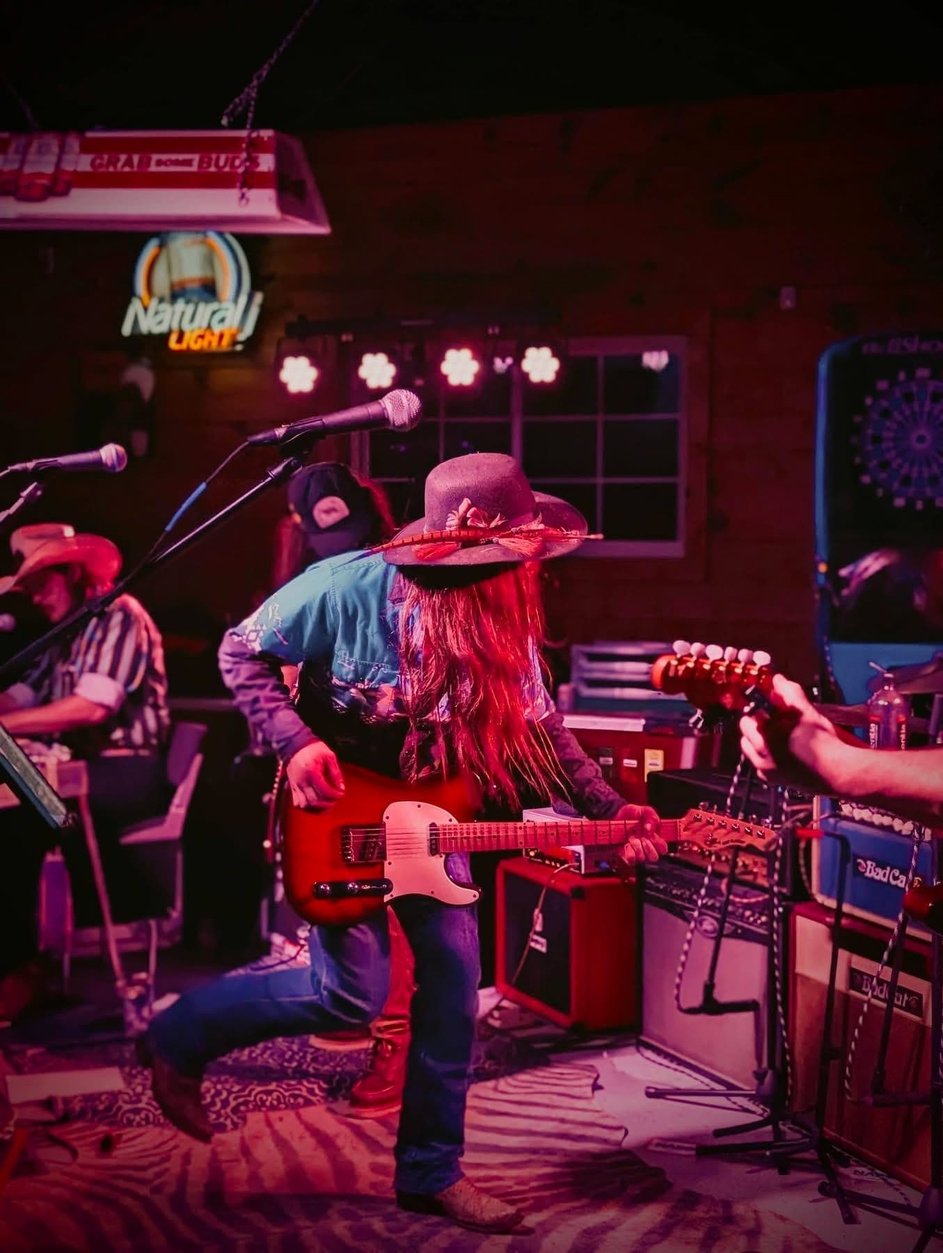 Band performing in a pool hall